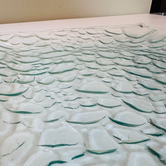 Square Textured Glass Serving Plate 12"x12" By Essential Decor & Beyond Inc. - Picture 4 of 9